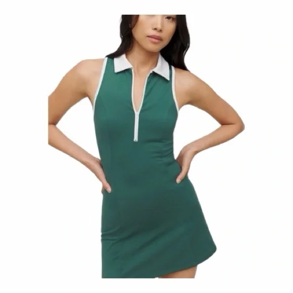 REFORMATION EcoMove Leslie Zip-Front Activewear Dress in Color Pine. Size Small. - Picture 10 of 10